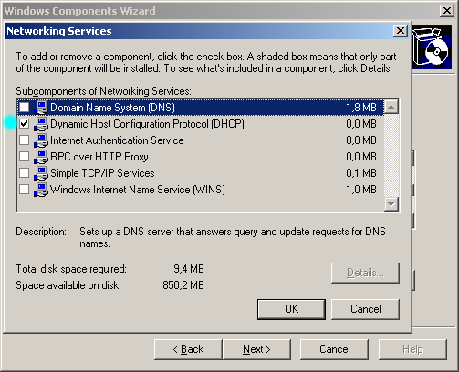 networking services, components for running Terminal Services