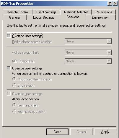 Microsoft Windows Terminal Services Remote Control Settings For Tv